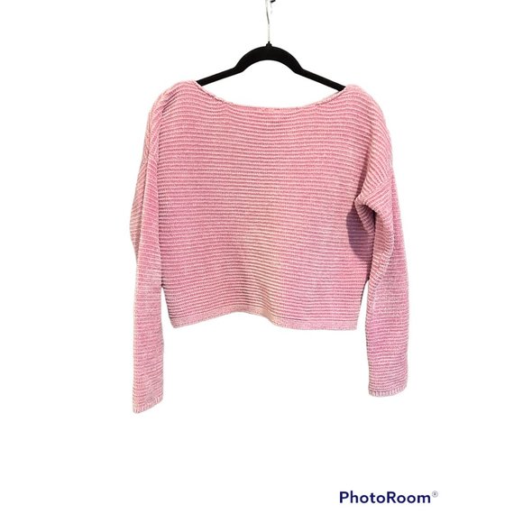 Garage Pink Oh So Soft Cropped Sweater Size Womens XS - Picture 2 of 3
